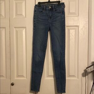 American Eagle Outfitters Blue Skinny Jeans High-Rise